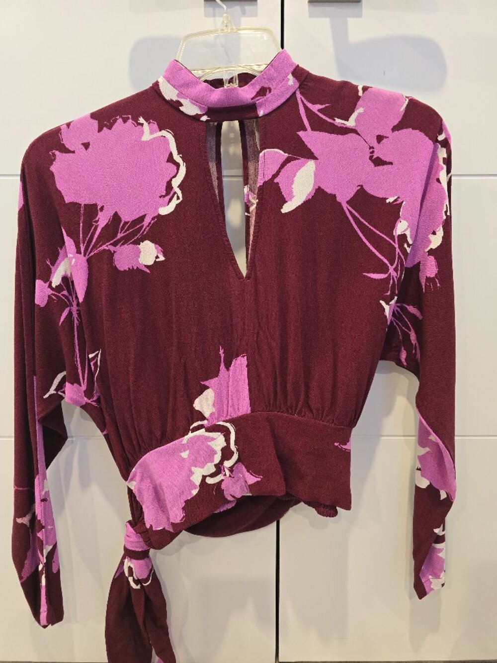 Free People Keyhole 100% Rayon Blouse size small